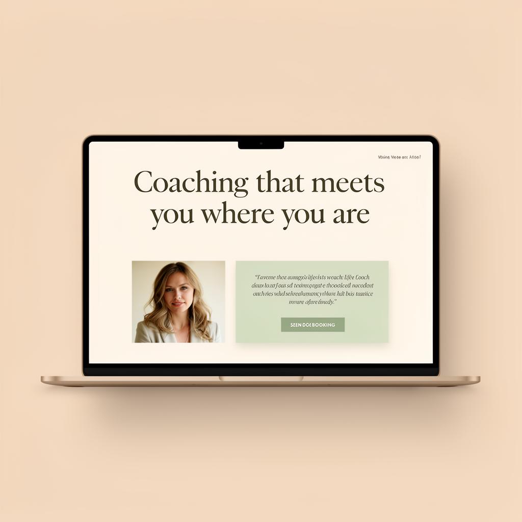 One-Page Websites for Coaches — example mockup