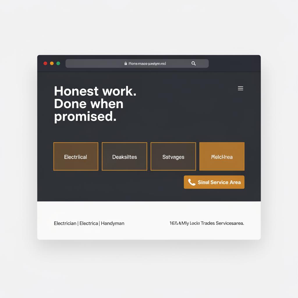 One-Page Sites for Local Trades — example mockup