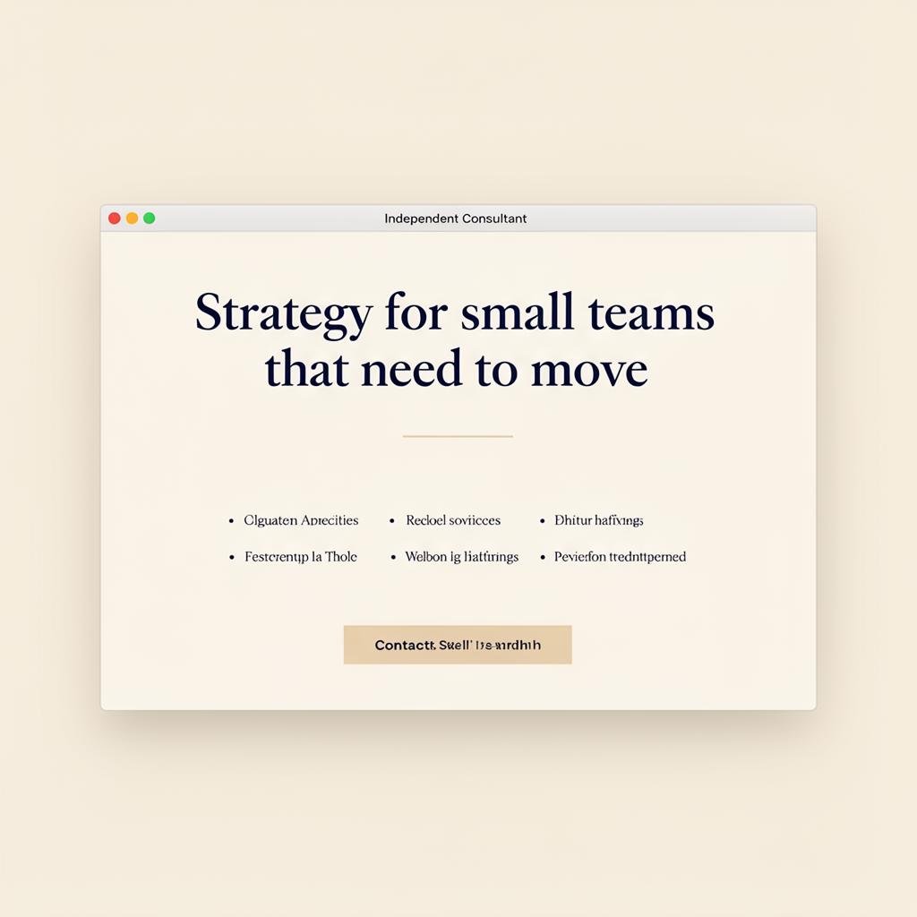 Landing Pages for Independent Consultants — example mockup